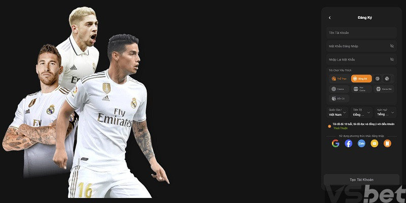 Hướng dẫn đăng ký tài khoản VSbet