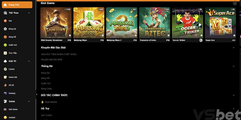 Kho game chất lượng của nhà cái VSBET